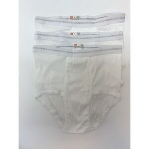 Vintage Hanes Men's Size 38 White 100% Cotton Briefs Lot of 3 NEW NOS